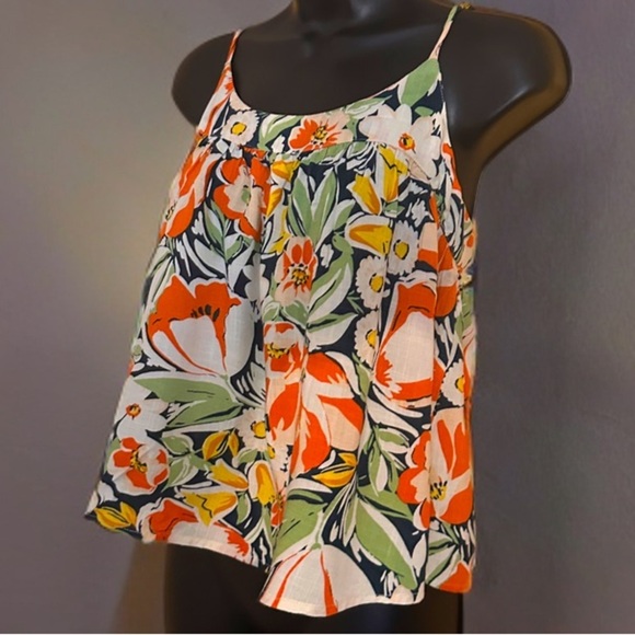 Women’s Melbourne Crop Top Spaghetti Strap Color Coral Bloom Size XS - Picture 4 of 7